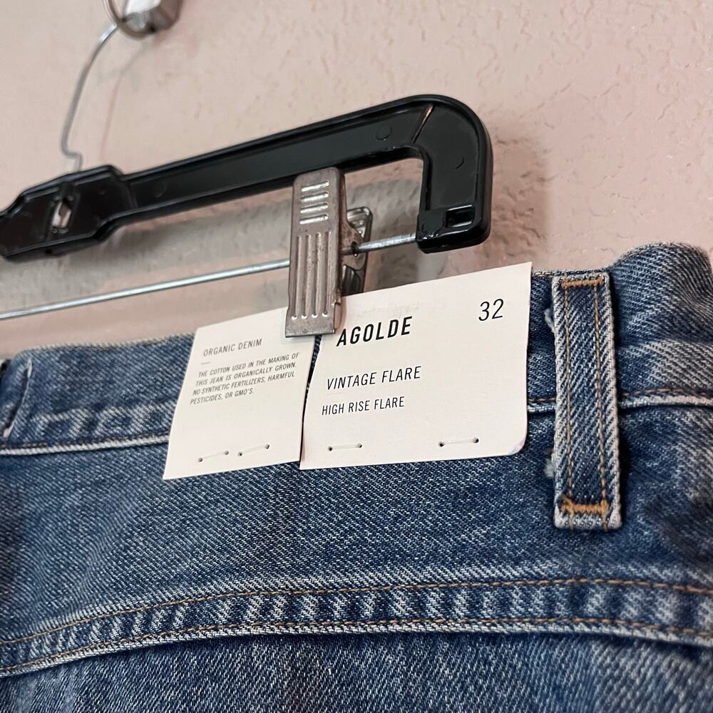 New Agolde Vintage Flare High Waist Jeans Absolute Blue NWT 32 90s Y2K - Picture 7 of 10